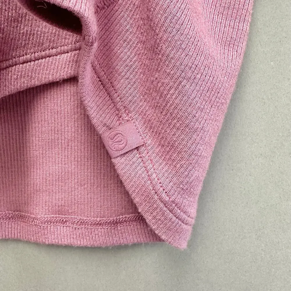 Lululemon Hold Tight Cropped Ribbed‎ Tank Top in Velvet Dust-pink Size 10
